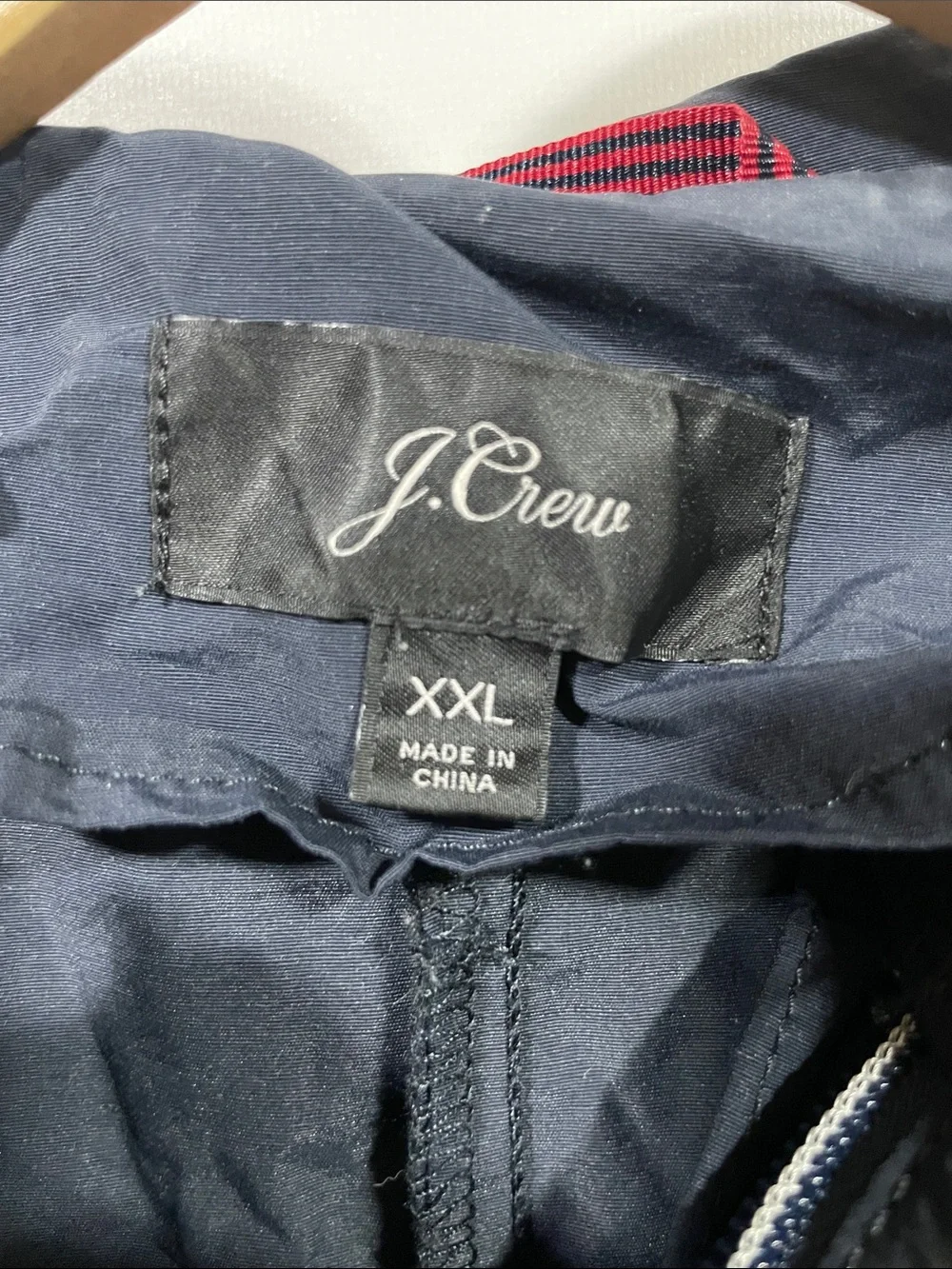 J. Crew Navy Hooded Raincoat